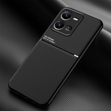 vivo Y35 4G Black Phone Case - Shockproof PC + TPU - Magnetic Strip - 1