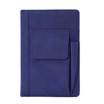 Picture of A5 Imitation Fabric PU Leather Notebook Notepad Multi-pocket Journal Planner (Blue)