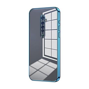 OPPO Reno2 Transparent Plating Fine Hole Phone Case - Blue - 1