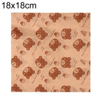 Bear Pattern Greaseproof Paper Baking Wrapping Paper 18x18cm - 1