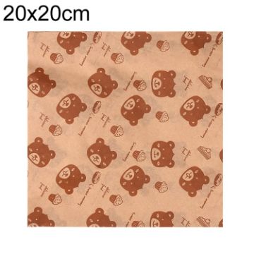 Bear Pattern Greaseproof Paper Baking Wrapping Paper 20x20cm - 1