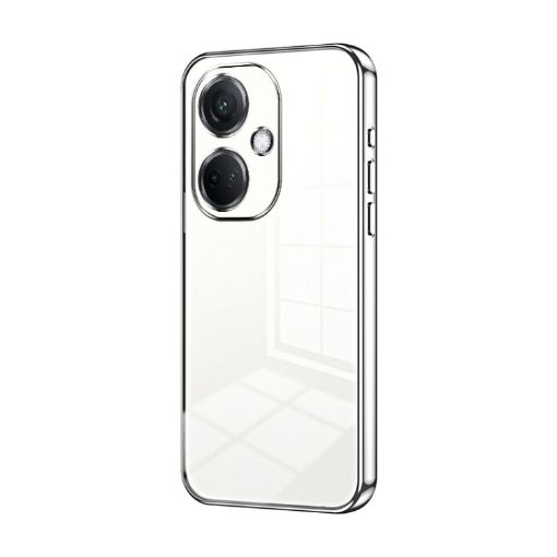 OPPO K11 Transparent Plating Fine Hole Phone Case - Silver - 1