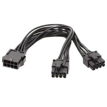 20cm 8P Female to Dual 6+2Pin Male Graphics Card Power Cable Adapter - 1