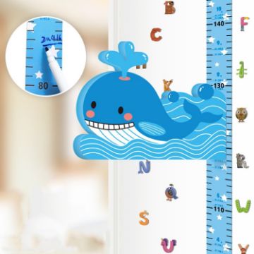 Picture of 3D Height Paste Children Height Measurement Ruler Magnetic Suction Cartoon Wall Stickers Can Be Removed (Whale Sticker Model)