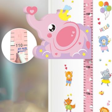 Picture of 3D Height Paste Children Height Measurement Ruler Magnetic Suction Cartoon Wall Stickers Can Be Removed (Elephant Sticker Model)