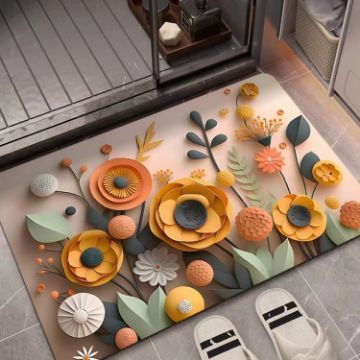 3D Oil Painting Diatom Mud Absorbent Floor Mat Non-slip Carpet - 1