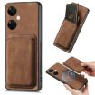 OnePlus Nord CE3 Lite Retro Leather Card Bag Magnetic Phone Case - Brown - 1