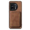 OnePlus Nord CE3 Lite Retro Leather Card Bag Magnetic Phone Case - Brown - 2