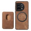 OnePlus Nord CE3 Lite Retro Leather Card Bag Magnetic Phone Case - Brown - 3