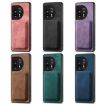 OnePlus Nord CE3 Lite Retro Leather Card Bag Magnetic Phone Case - Brown - 7