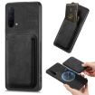 OnePlus Nord CE 5G Retro Leather Card Bag Magnetic Phone Case - Black - 1