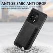 OnePlus Nord CE 5G Retro Leather Card Bag Magnetic Phone Case - Black - 5