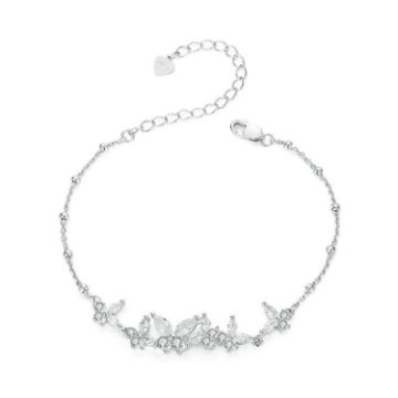 Picture of S925 Sterling Silver Platinum-plated Butterfly Flying Stitching Bracelet (BSB162)