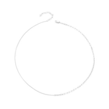Picture of S925 Sterling Silver Platinum Plated Stitching Women Necklace (BSA007)