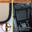Car Center Console Cover Mat Fiber Leather Embossed Double Line Armrest Cover - 4