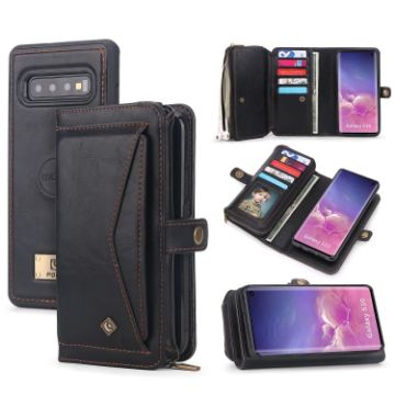 Samsung Galaxy S10 Zipper Wallet Leather Phone Case - Black - 1