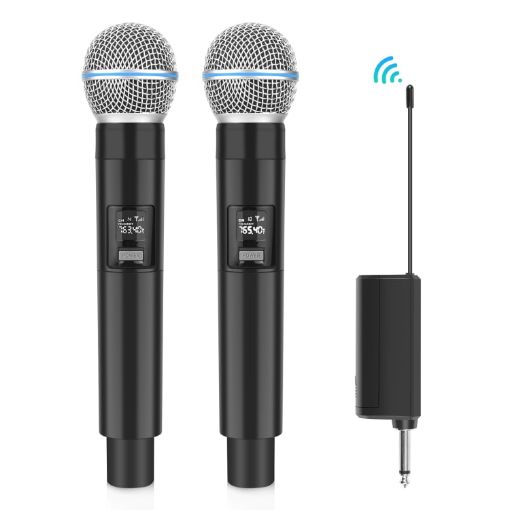 PULUZ 1 To 2 Wireless Microphones with LED Display, 6.35mm Transmitter - 1