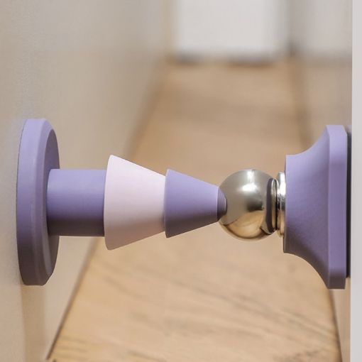 Silent Magnetic Door Stopper - Purple - 1