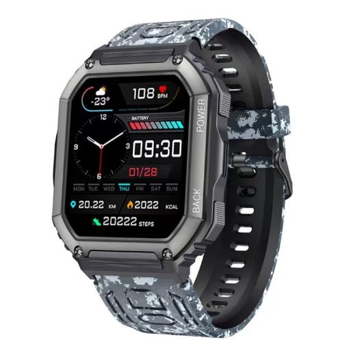 KR06 Waterproof Pedometer Sport Smart Watch, Camouflage Black - 1