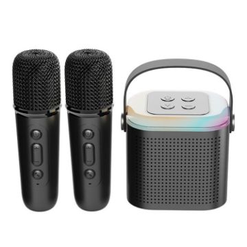 Picture of Home Portable Bluetooth Speaker Small Outdoor Karaoke Audio, Color: Y1 Black (Double wheat)