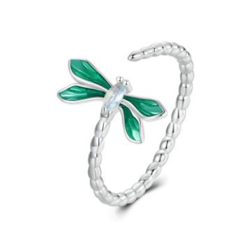 Picture of S925 Sterling Silver Dragonfly Open Adjustable Women Ring (BSR537-E)