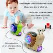 Children's Green Crawling Snail Toy - Sound & Light Projection Fun - 8