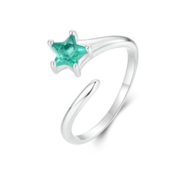 Picture of S925 Sterling Silver Platinum-plated Meteor Opening Adjustable Women Ring (BSR535-E)