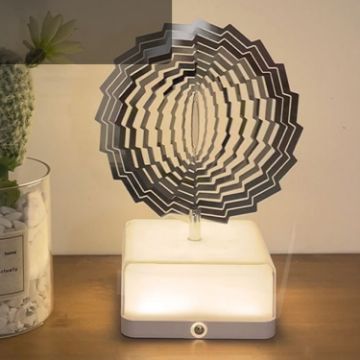 16 Colors 3D Rotating Bedside Lamp Night Light LED Rechargeable Ambient Light - Sun - 1