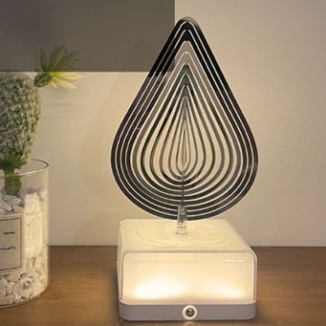 16 Colors 3D Rotating Bedside Lamp Night Light LED Rechargeable Ambient Light - Water Droplet - 1