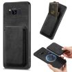 Samsung Galaxy S8 Retro Leather Card Bag Magnetic Phone Case - Black - 1
