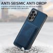 Samsung Galaxy S9 Retro Leather Card Bag Magnetic Phone Case Blue - 5