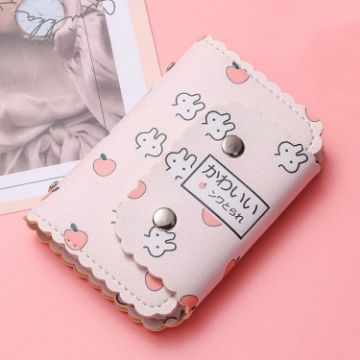 Mini Cute Cartoon Credit Card Holder Change ID Storage Bag - Pink Rabbit - 1