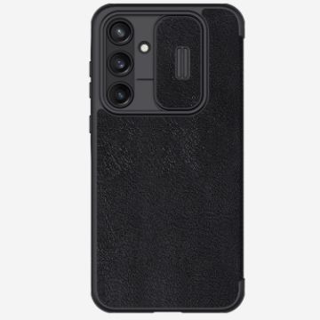 NILLKIN QIN Series Pro Leather Phone Case for Samsung Galaxy A55 - Black - 1