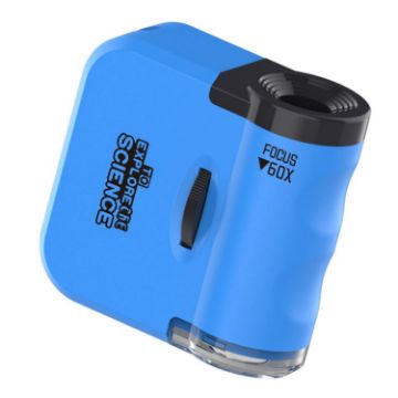 Portable Mini Microscope Pendant With LED Lights - Blue - 1