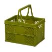 Green Stacking Folding Storage Baskets - Home Kitchen Organizer - 1