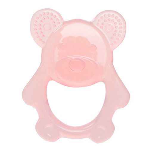 Childrens Silicone Bear Bites Teething Stick Toy (Pink) - 1