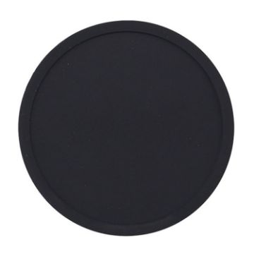 Simple Round Silicone Coaster, Classic Black - 1