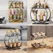 2 Tier Cosmetic Display Tray Makeup Organizer - Black/Gold - 7
