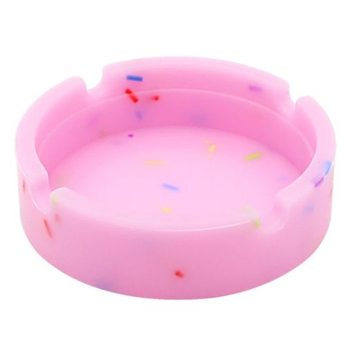 Round Silicone Luminous Ashtray Fluorescent Car Ashtray - Pink - 1