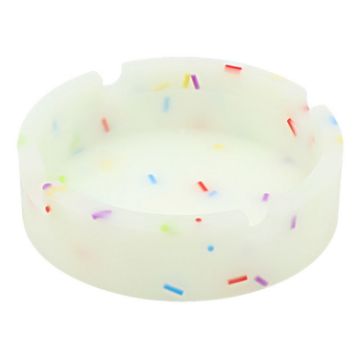 Round Silicone Luminous Ashtray - White - 1