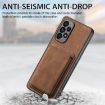 Samsung Galaxy A41 Retro Leather Card Bag Magnetic Phone Case - Brown - 5