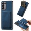 Samsung Galaxy A41 Retro Leather Card Bag Magnetic Phone Case Blue - 1