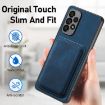 Samsung Galaxy A41 Retro Leather Card Bag Magnetic Phone Case Blue - 6
