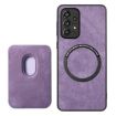 Samsung Galaxy A41 Retro Leather Card Bag Magnetic Phone Case Purple - 3