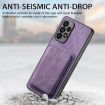 Samsung Galaxy A41 Retro Leather Card Bag Magnetic Phone Case Purple - 5