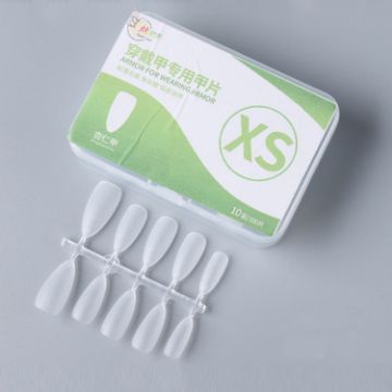 10pairs 100pcs Frosted False Nails Almond Nail XS - 1