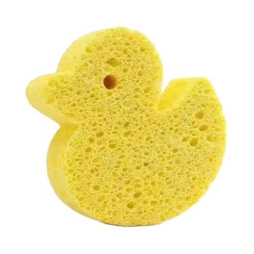 Baby Bathing Wood Pulp Sponge Duck - 1