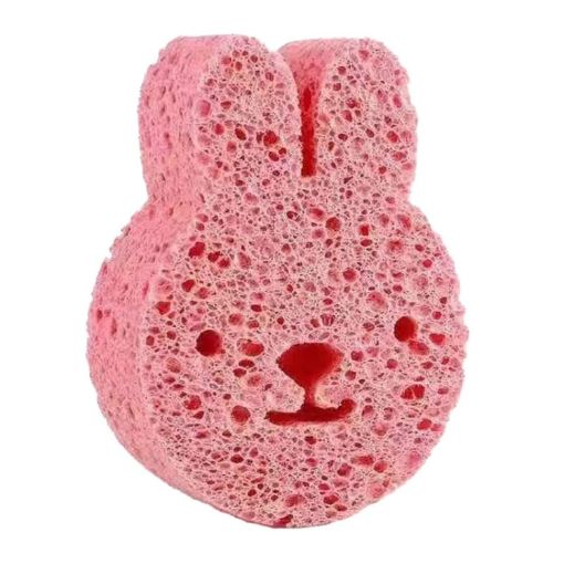 Cute Cartoon Bunny Bath Sponge - Soft Wood Pulp Scrubber - 1