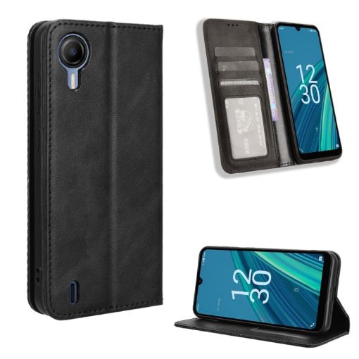 Cricket Debut S2 U380AC Leather Phone Case - Black - 1