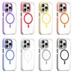 iPhone 13 Dual-Color Clear Acrylic Hybrid TPU MagSafe Phone Case - Orange - 2